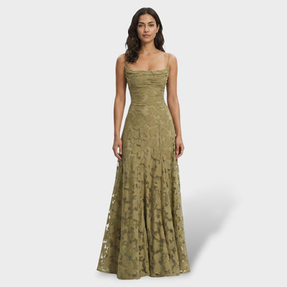 ELVIRA – Vestido Largo Espalda Abierta Floral