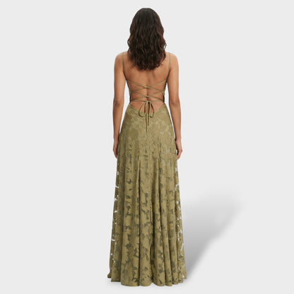 ELVIRA – Vestido Largo Espalda Abierta Floral