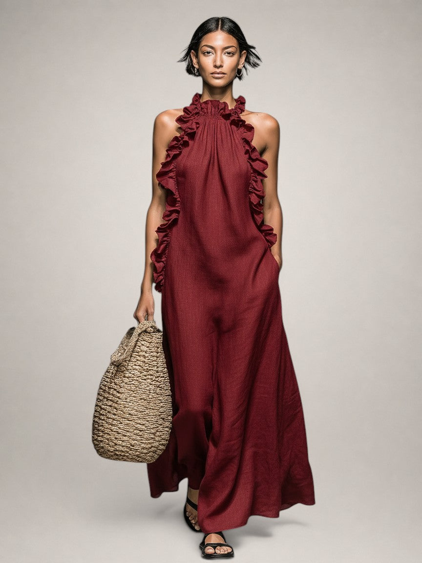 SILVIA – Vestido Sin Mangas Con Volantes