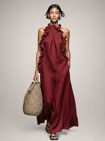 SILVIA – Vestido Sin Mangas Con Volantes