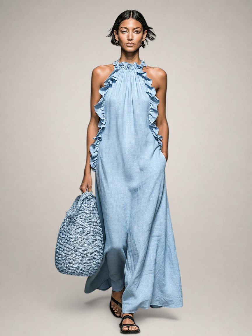 SILVIA – Vestido Sin Mangas Con Volantes