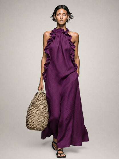 SILVIA – Vestido Sin Mangas Con Volantes