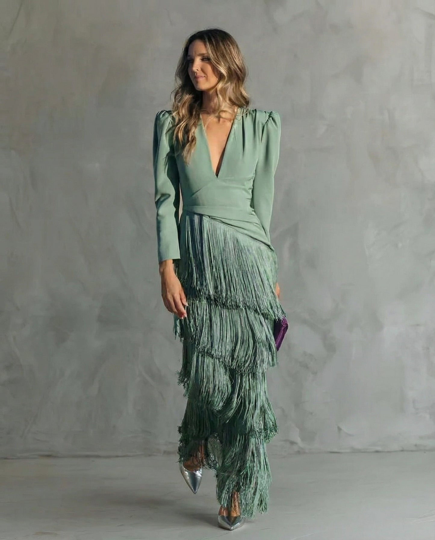 CLARA – Vestido Largo Con Flecos