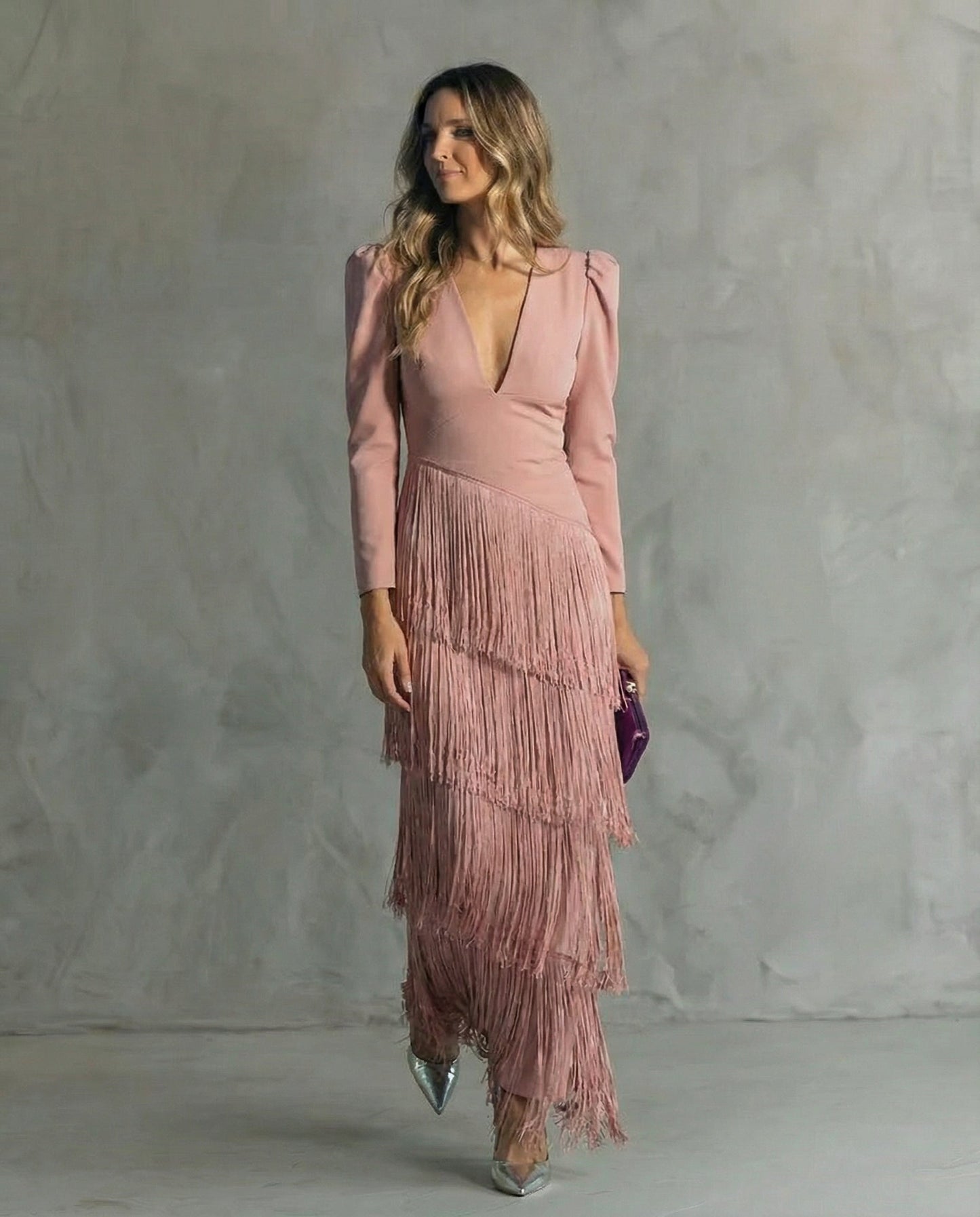 CLARA – Vestido Largo Con Flecos