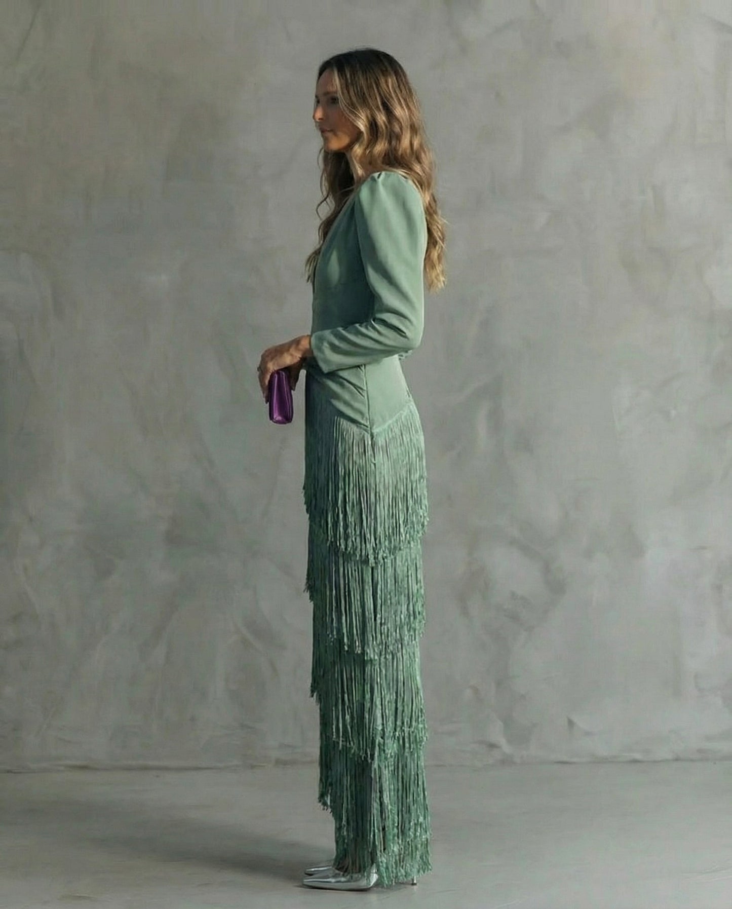 CLARA – Vestido Largo Con Flecos