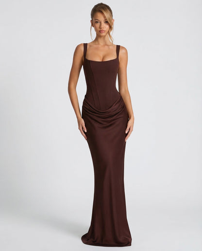 MARINA – Vestido Largo Satinado De Corte Sirena