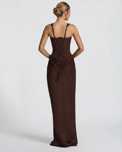 MARINA – Vestido Largo Satinado De Corte Sirena