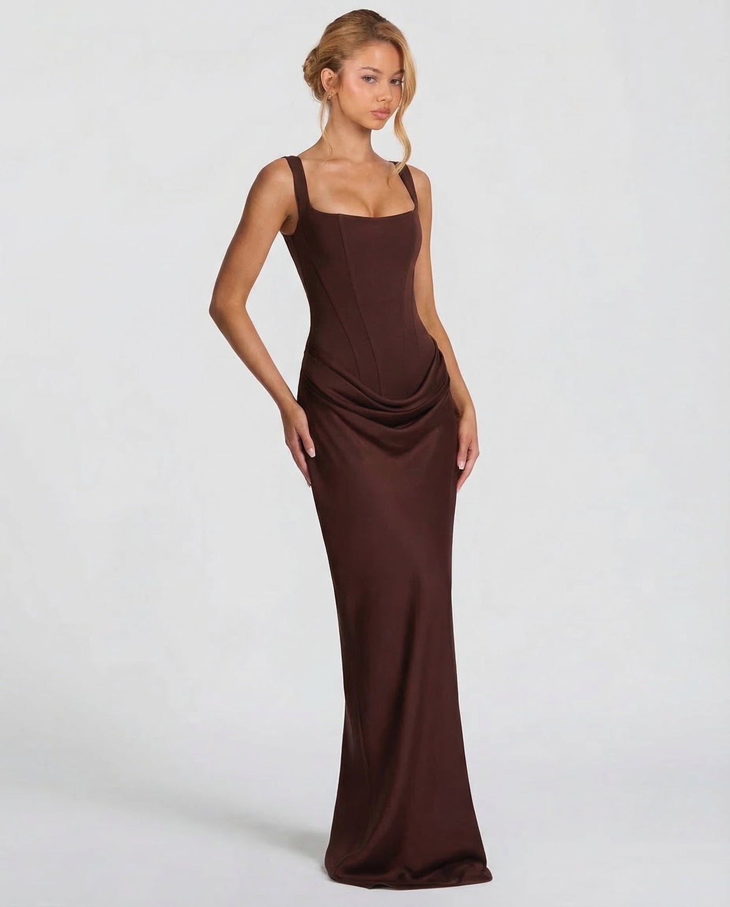 MARINA – Vestido Largo Satinado De Corte Sirena