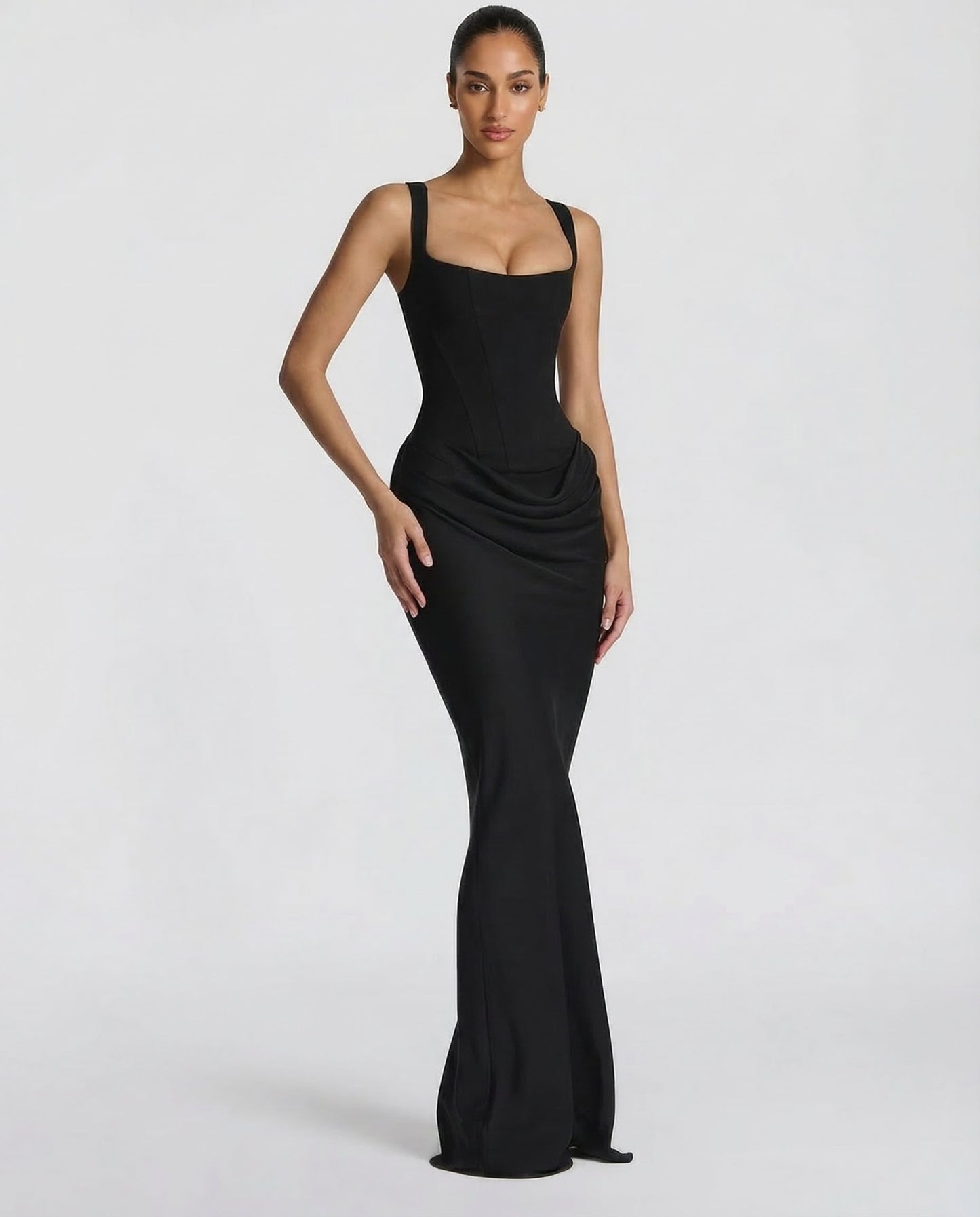 MARINA – Vestido Largo Satinado De Corte Sirena