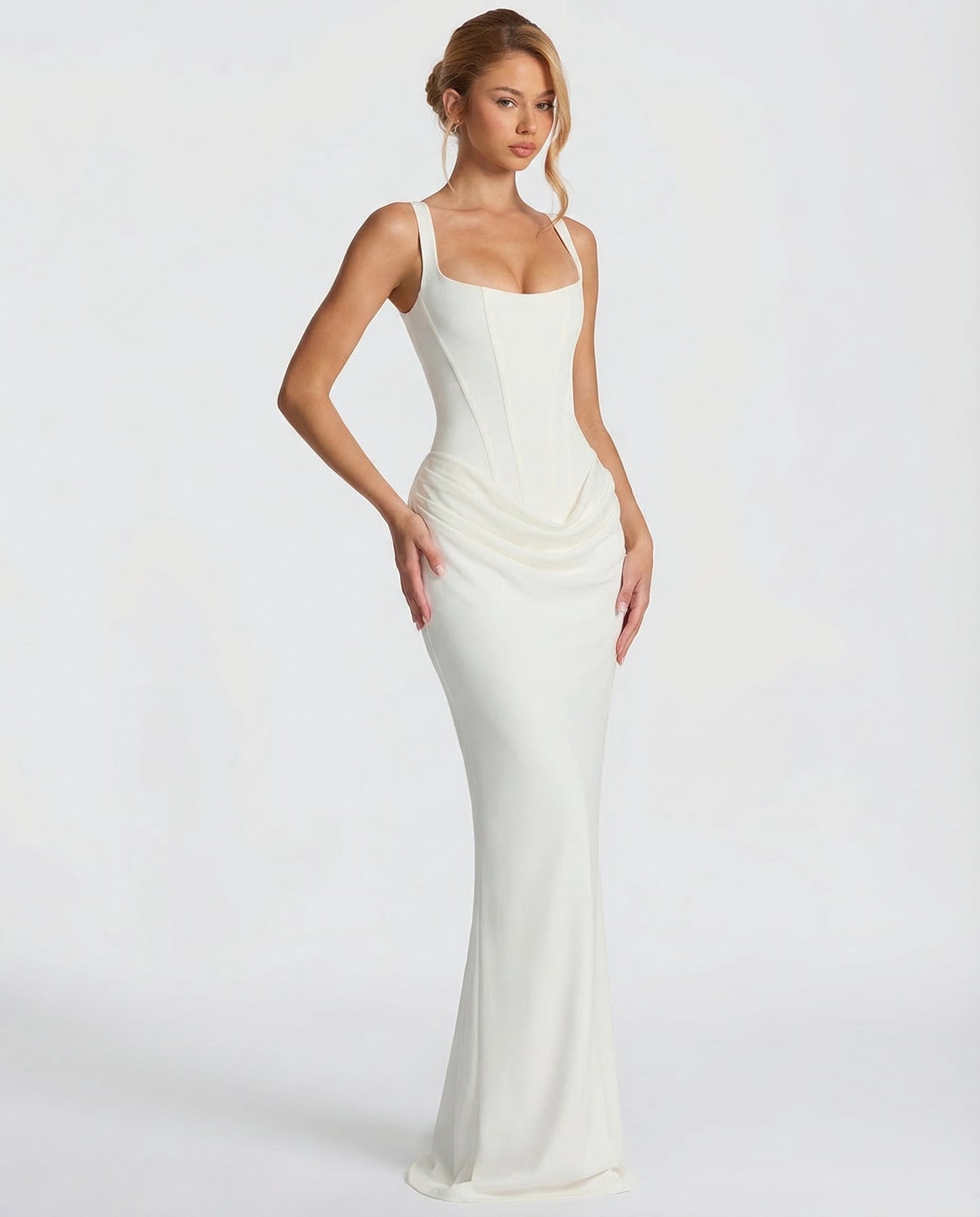 MARINA – Vestido Largo Satinado De Corte Sirena