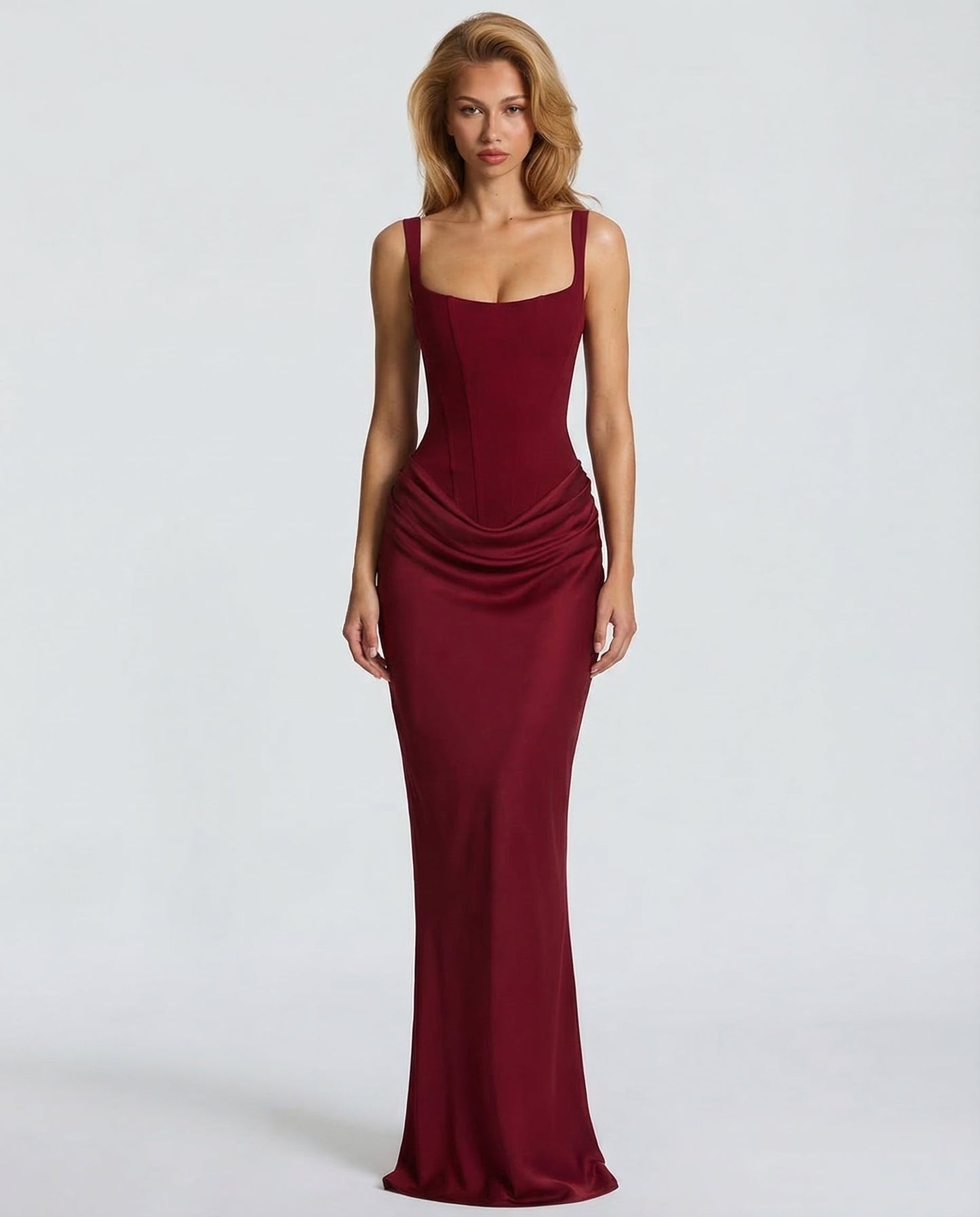 MARINA – Vestido Largo Satinado De Corte Sirena