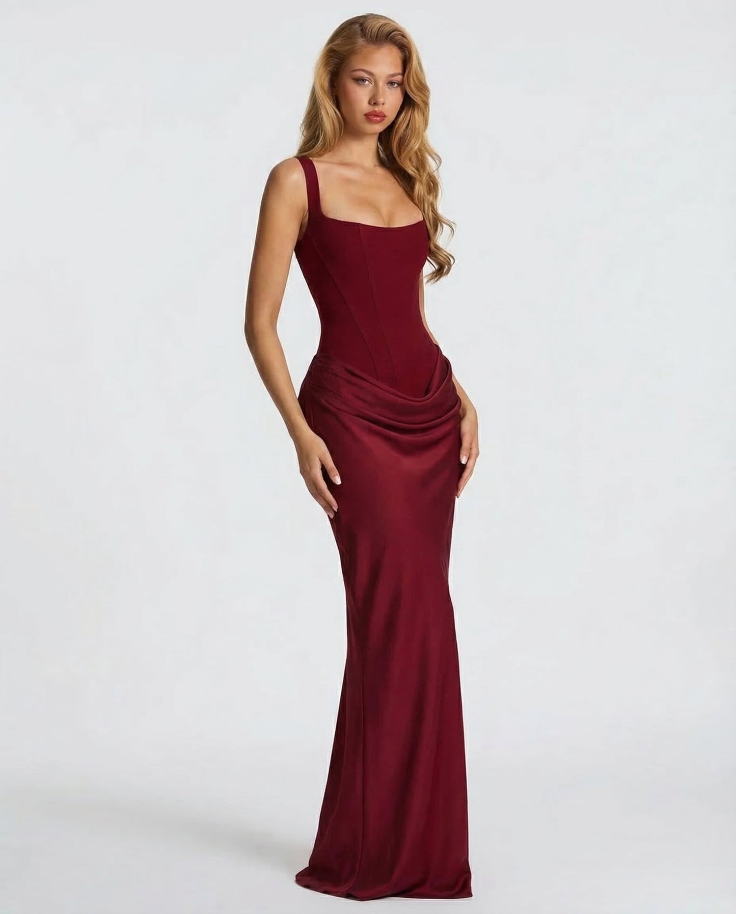 MARINA – Vestido Largo Satinado De Corte Sirena
