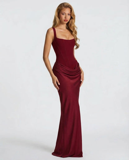 MARINA – Vestido Largo Satinado De Corte Sirena