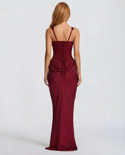 MARINA – Vestido Largo Satinado De Corte Sirena