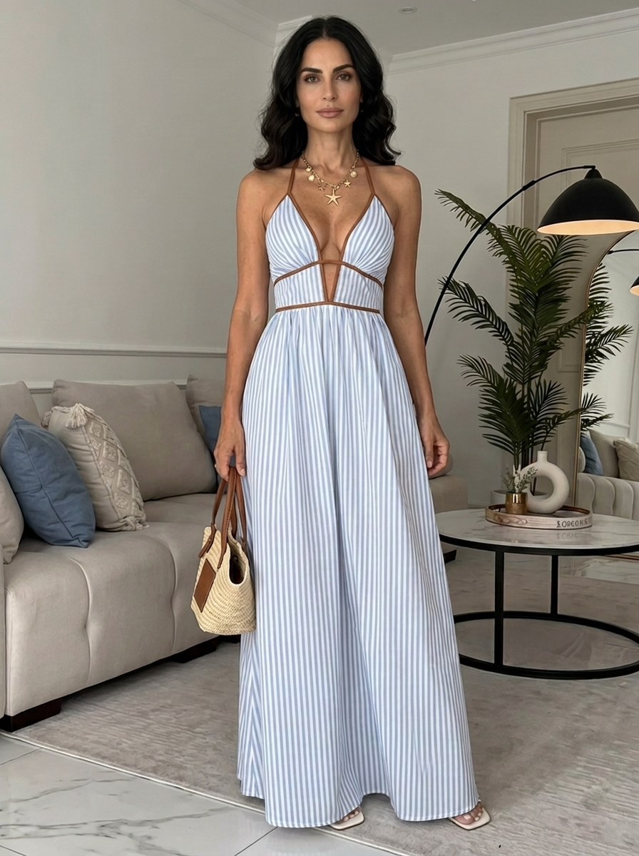 LAYA – Vestido Largo Con Caída Fluida