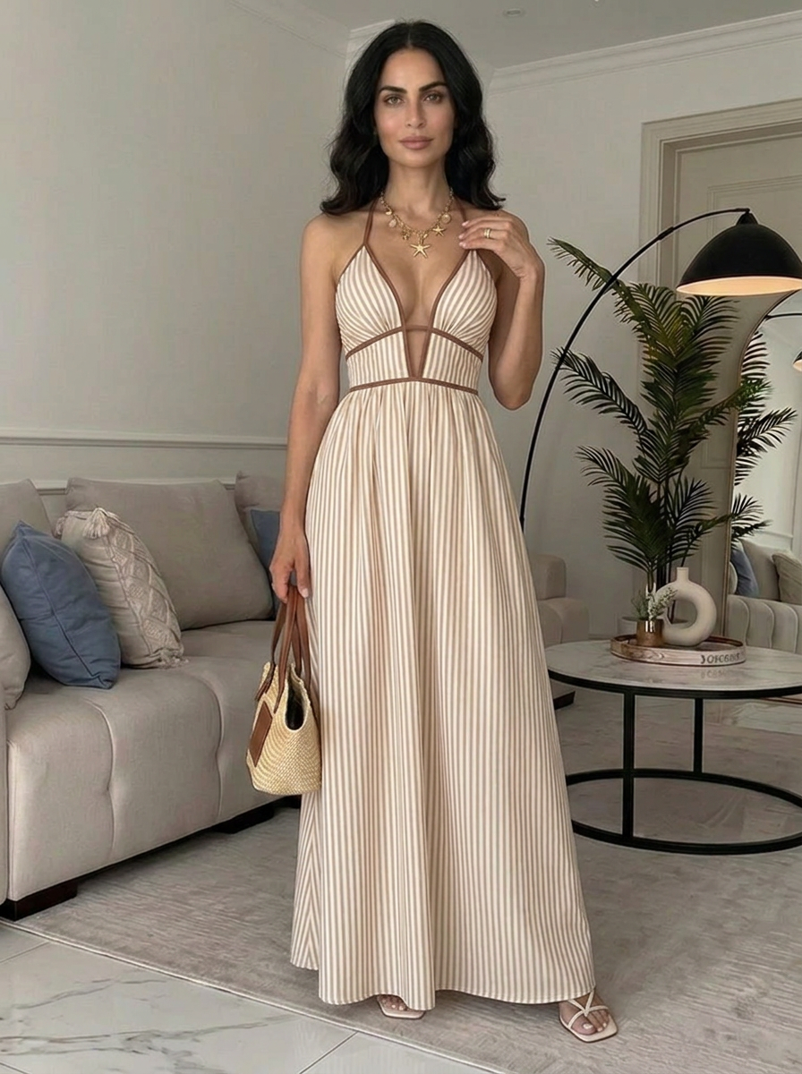 LAYA – Vestido Largo Con Caída Fluida