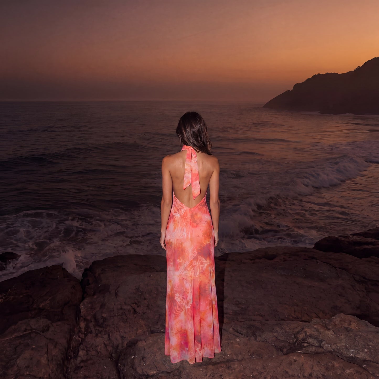 MARINA – Vestido Coral Bloom