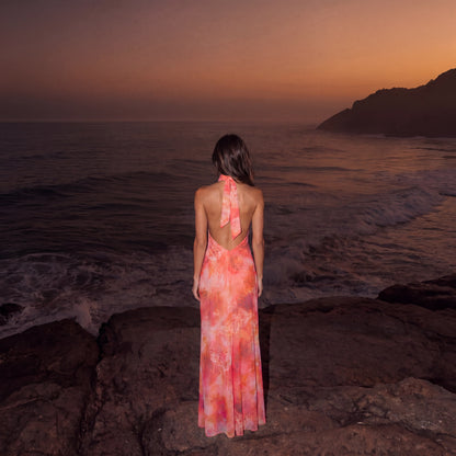 MARINA – Vestido Coral Bloom