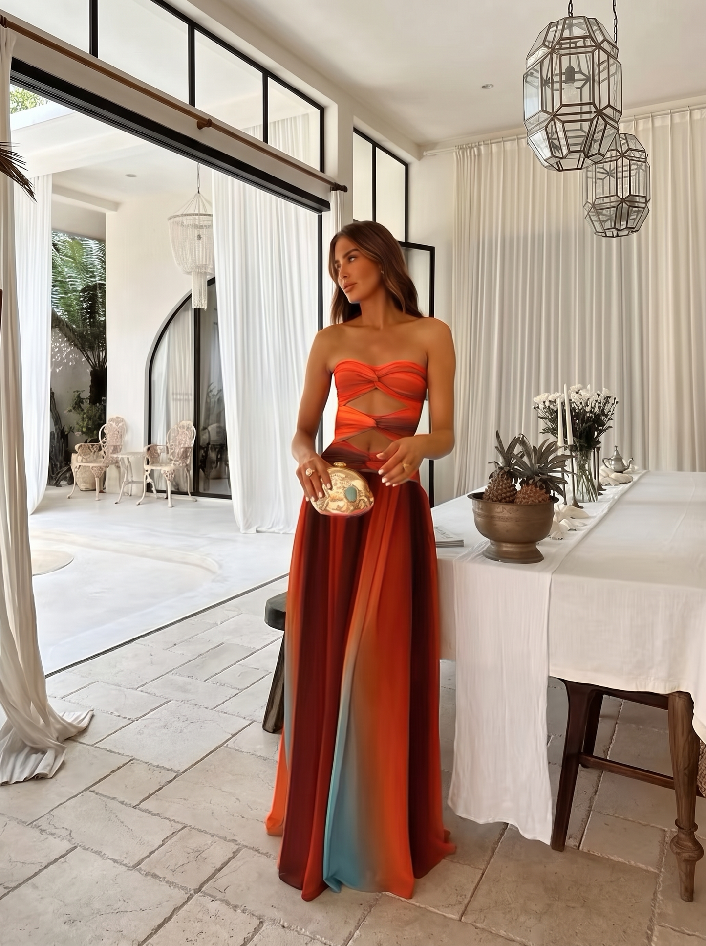 ANDREA – Vestido Maxi Coral