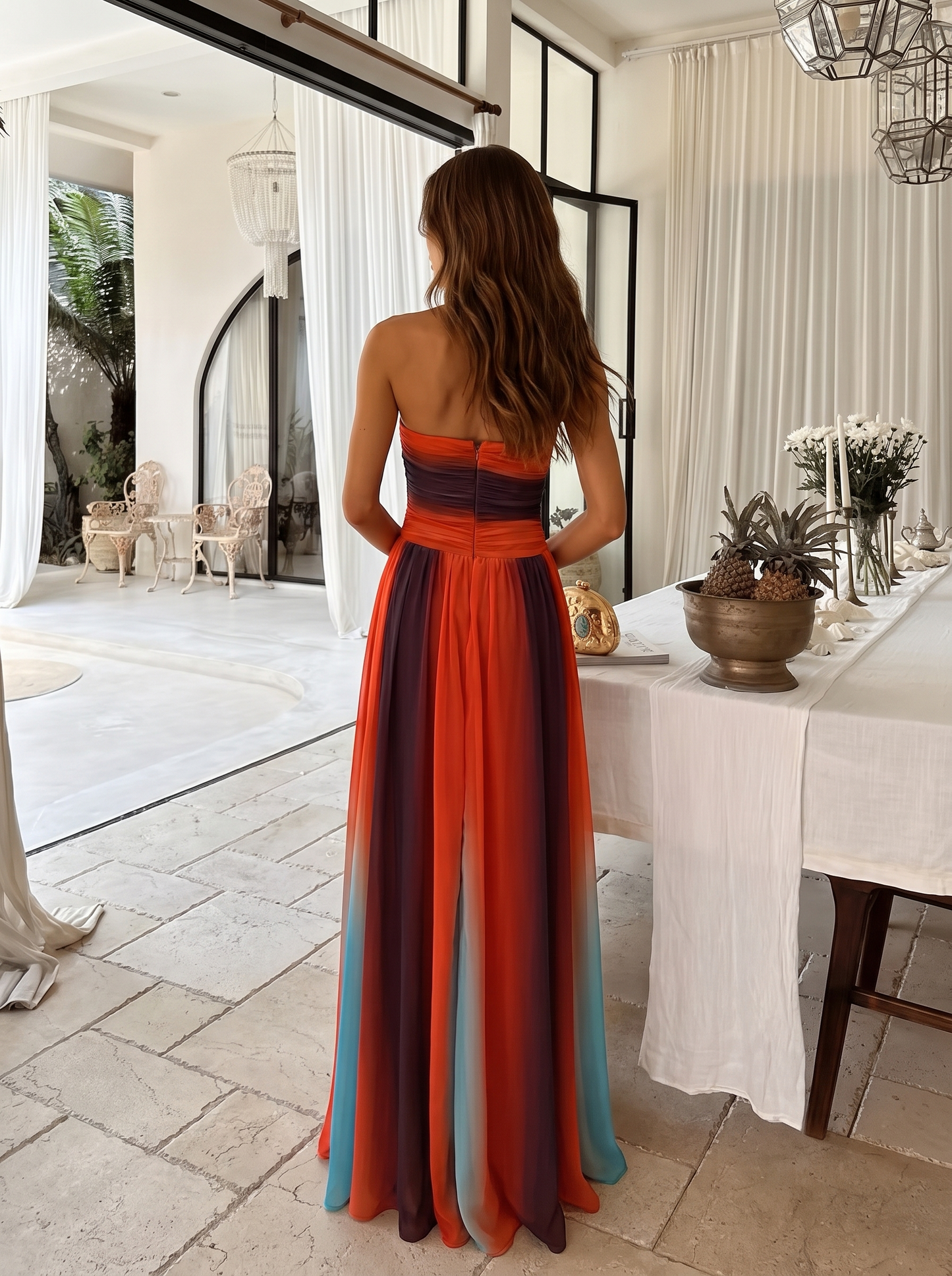 ANDREA – Vestido Maxi Coral