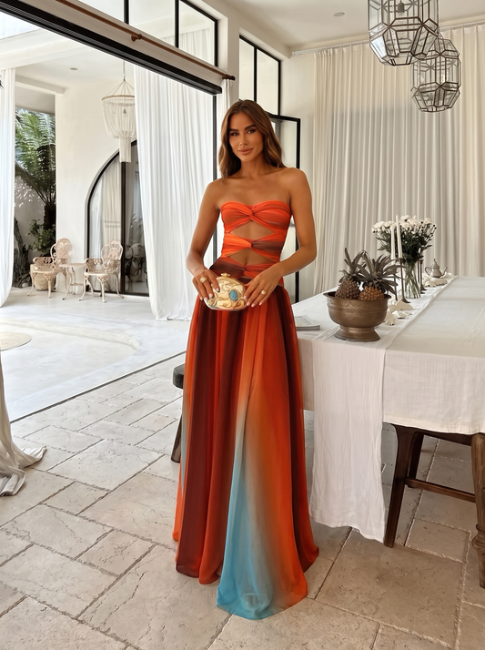 ANDREA – Vestido Maxi Coral
