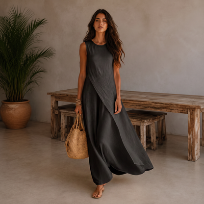 MARA – Vestido Maxi Asimétrico