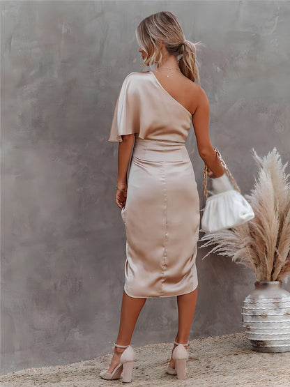 AINARA – Vestido Midi De Un Hombro