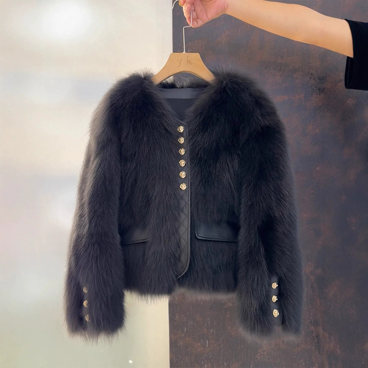 Luxury faux leather jacket