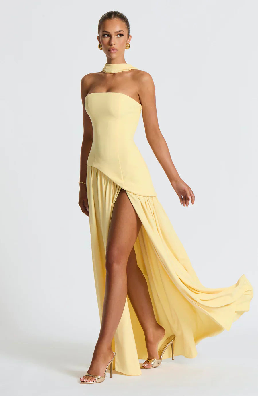 ALBA – Vestido Elegante De Pierna Abierta