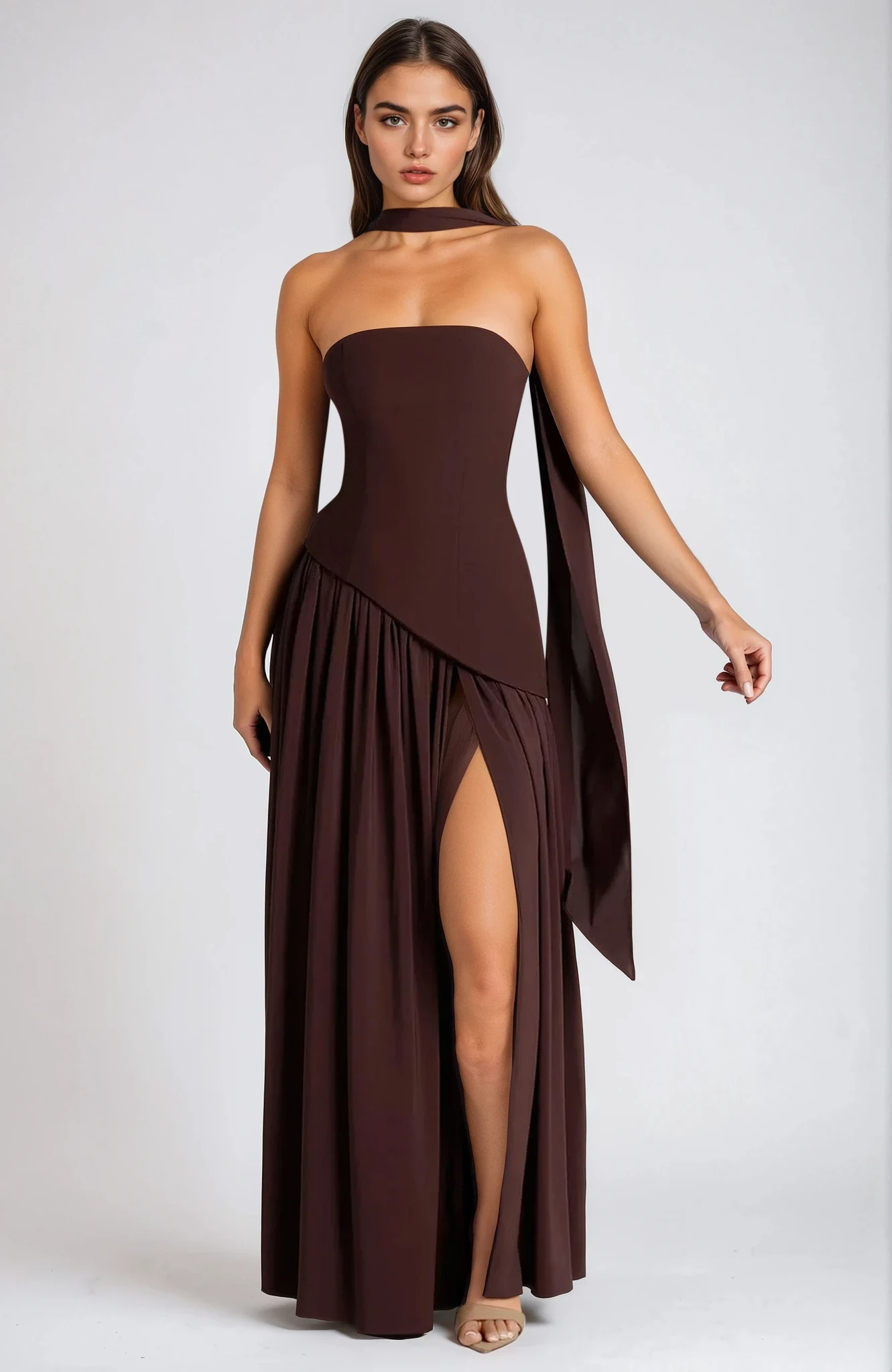 ALBA – Vestido Elegante De Pierna Abierta