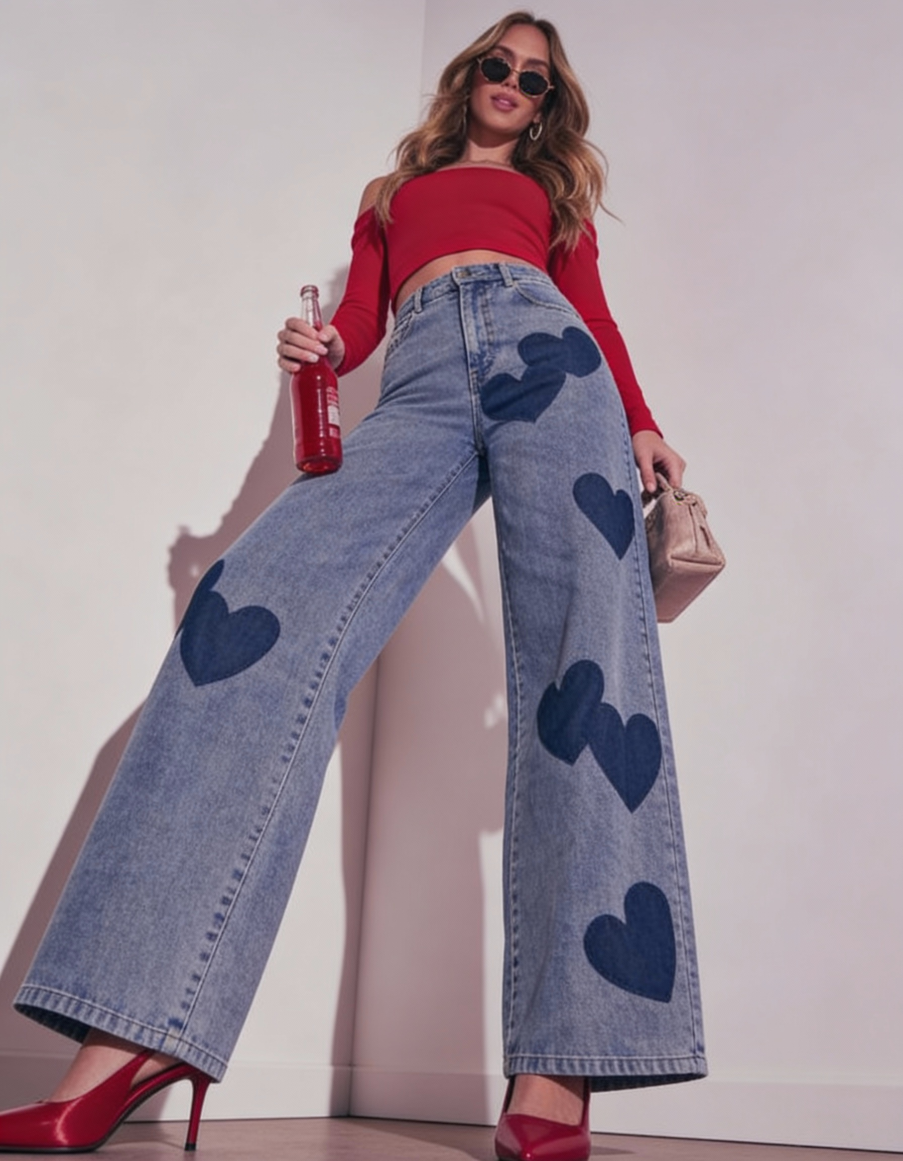 Pantalones vaqueros de corazones