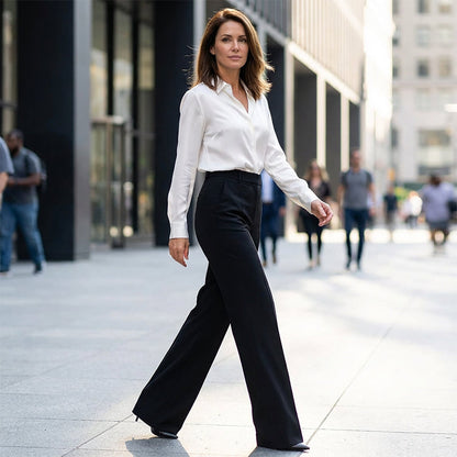Women's high-waisted suit trousers