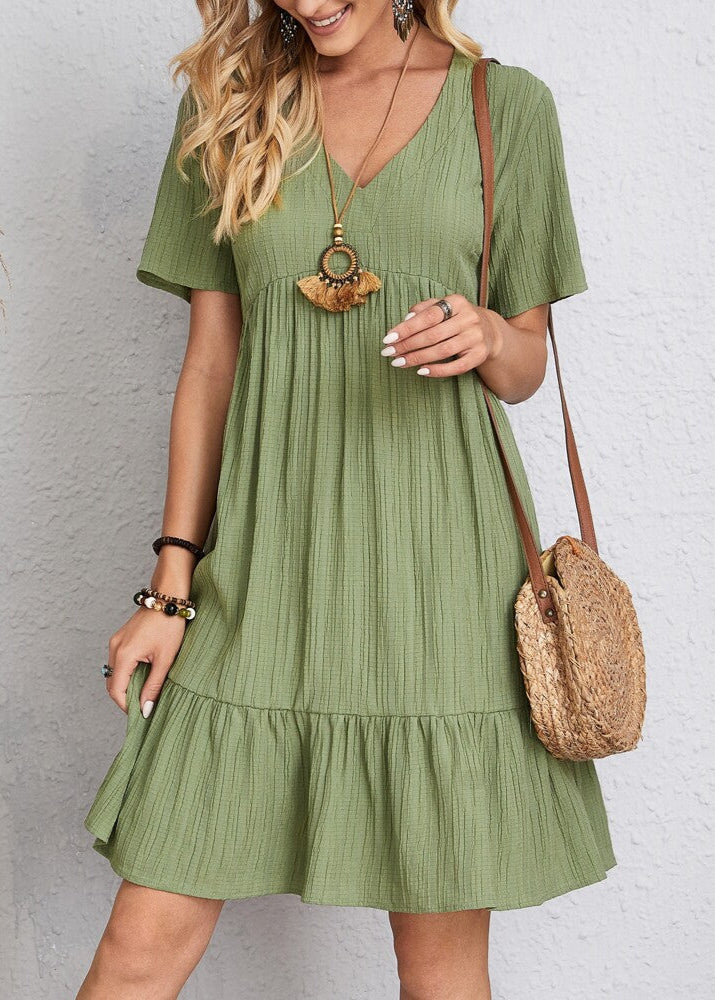 CLARA – Vestido Corto Con Volante
