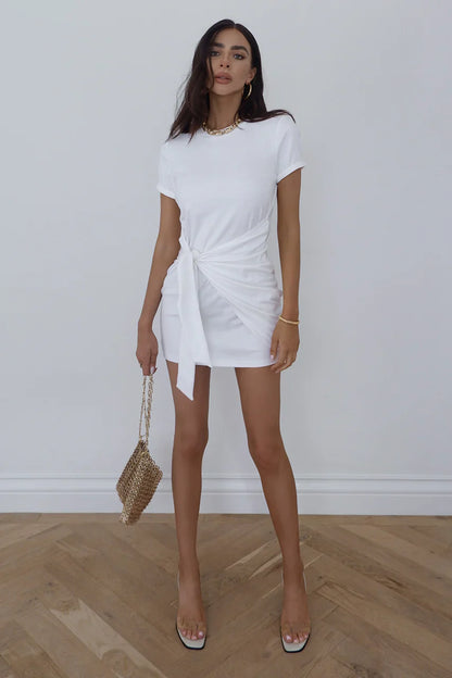 SHASHA – Vestido Corto De Lujo Con Lazo